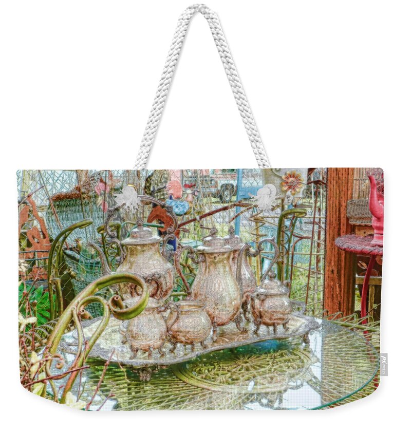 Silver Service Weekender Tote Bag featuring the photograph The Silver Service by Cathy Anderson