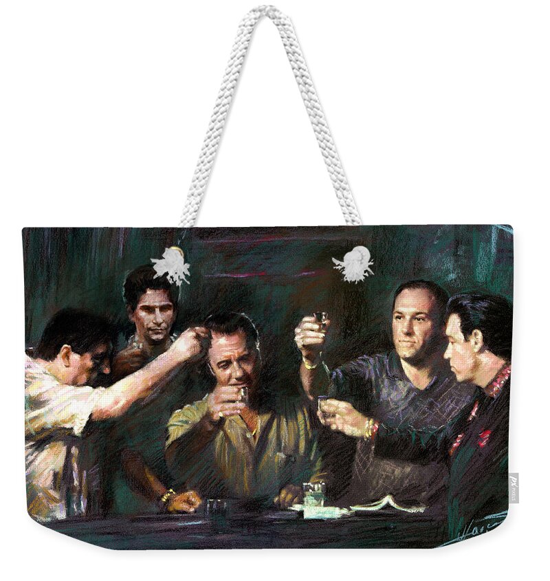 The Sopranos Weekender Tote Bag featuring the drawing The Sopranos by Viola El