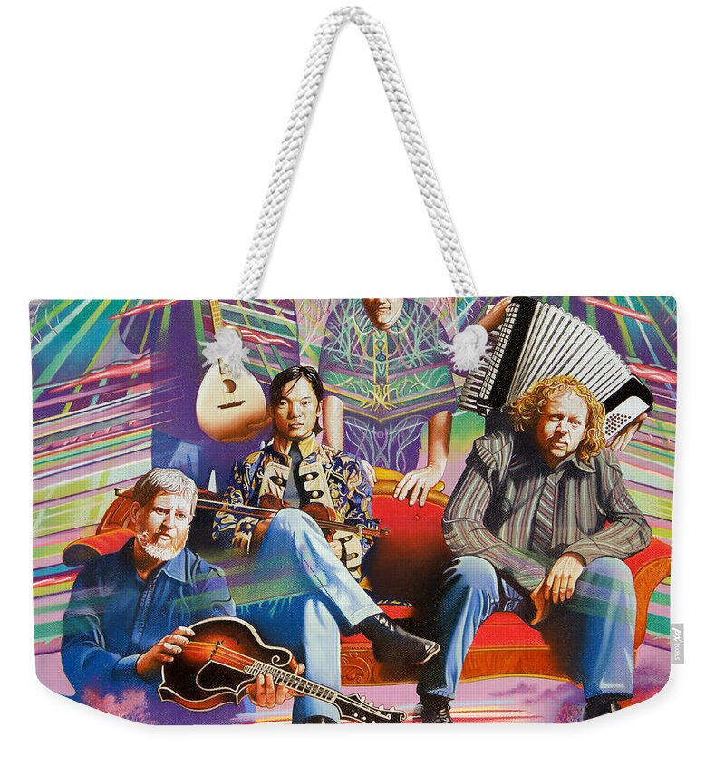 The String Cheese Incident Weekender Tote Bag featuring the drawing The String Cheese Incident at HSMF by Joshua Morton