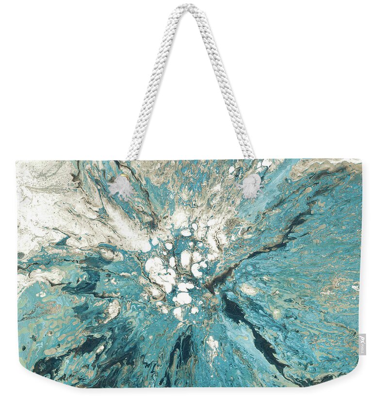 The Weekender Tote Bag featuring the painting The Teal Sea by M. Mercado