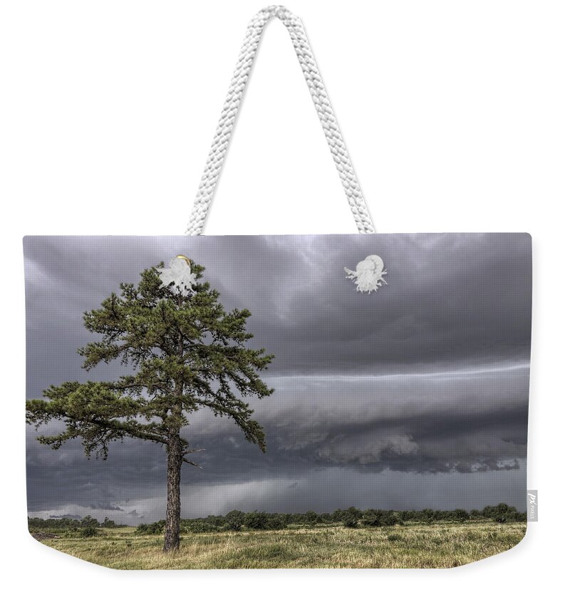 Thunderstorm Weekender Tote Bag featuring the photograph The Thunder Rolls - Storm - Pine Tree by Jason Politte