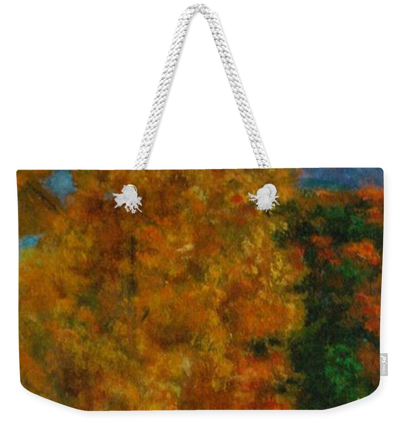 Fall Tree Weekender Tote Bag featuring the painting The Tree by Jana Baker