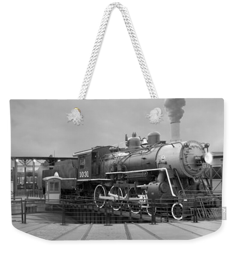 Transportation Weekender Tote Bag featuring the photograph The Turntable and Roundhouse by Mike McGlothlen