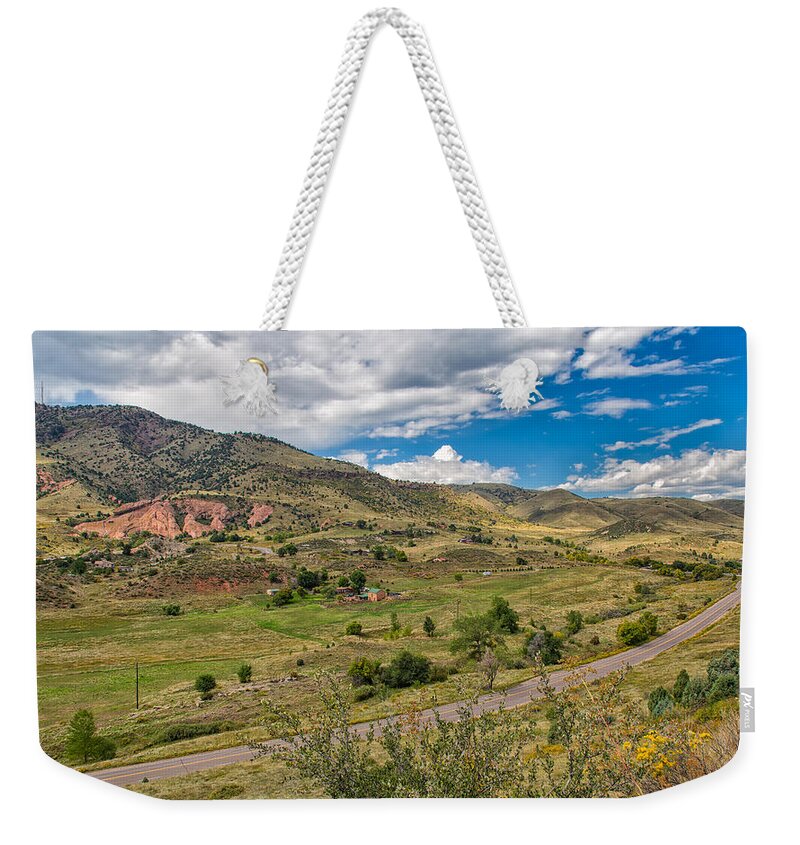 Landscape Weekender Tote Bag featuring the photograph The Valley Below Dakota Ridge by John M Bailey