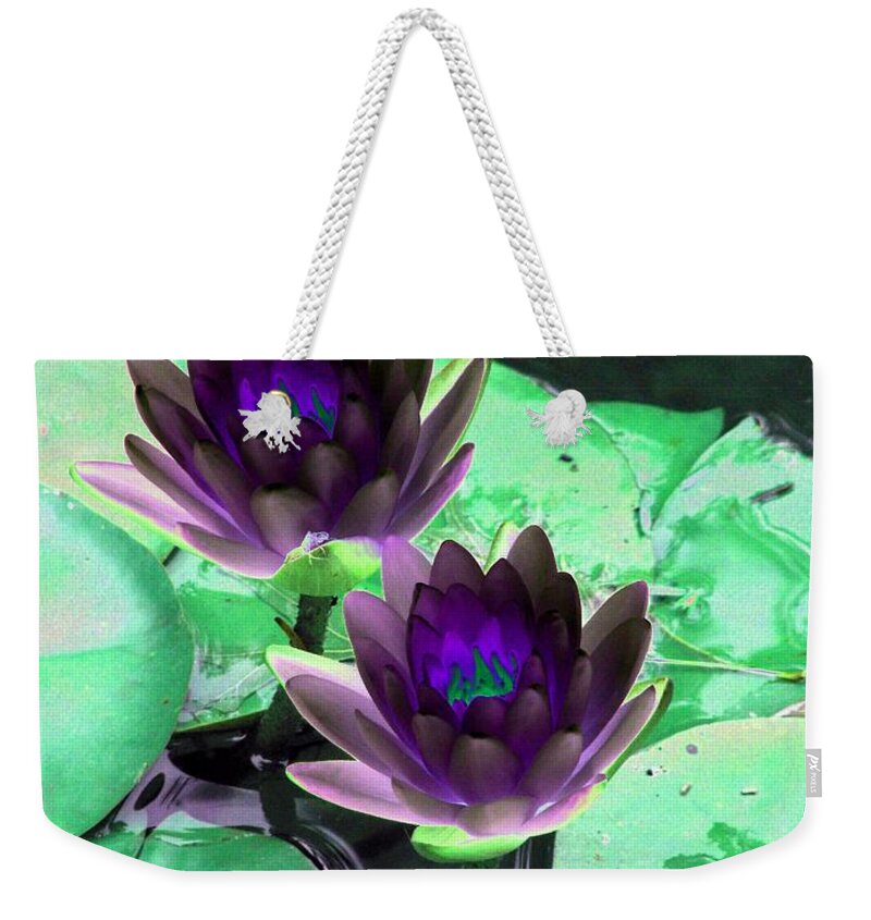 Water Lilies Weekender Tote Bag featuring the photograph The Water Lilies Collection - PhotoPower 1119 by Pamela Critchlow