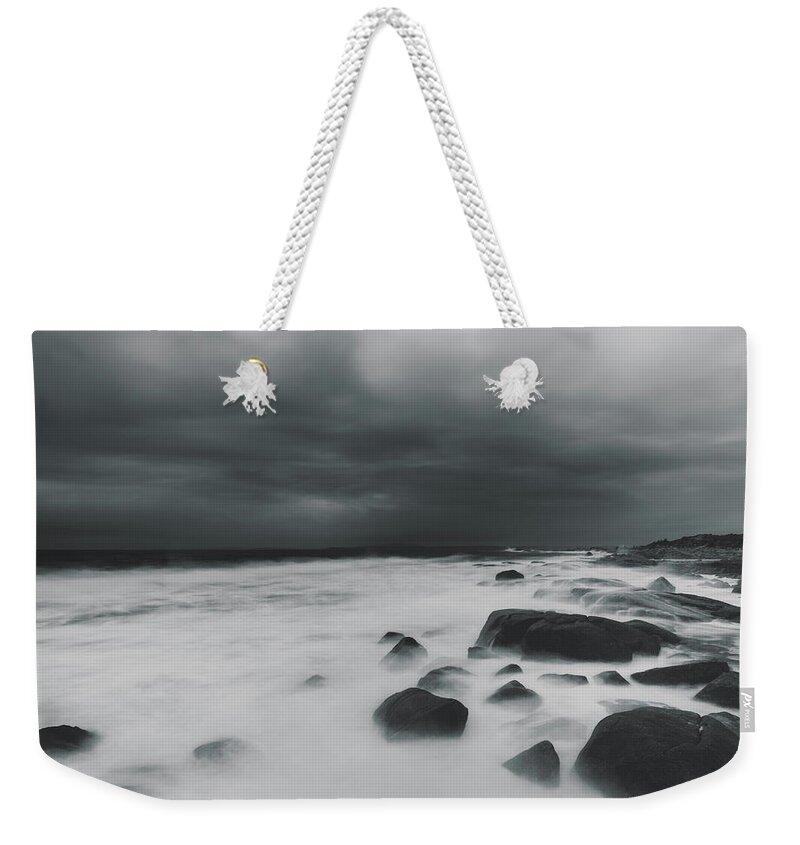 Water's Edge Weekender Tote Bag featuring the photograph The White Coast by Shaunl