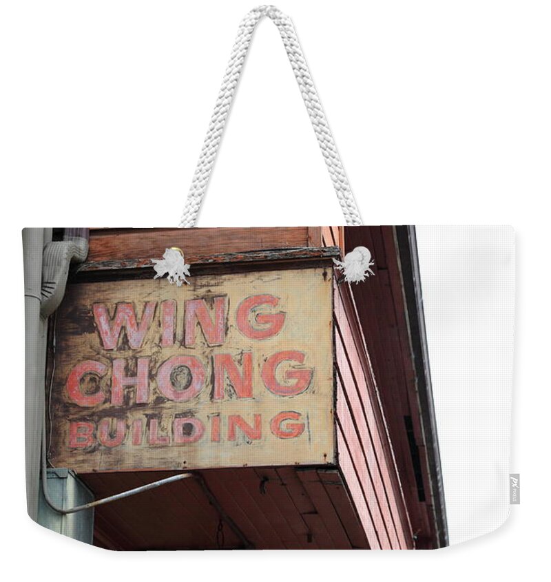 Monterey Weekender Tote Bag featuring the photograph The Wing Chong Building On Monterey Cannery Row California 5D24786 by Wingsdomain Art and Photography