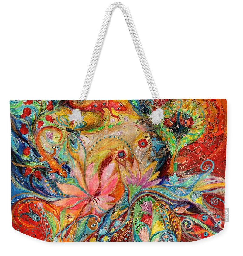 Jewish Art Prints Weekender Tote Bag featuring the painting The Zodiac signs by Elena Kotliarker