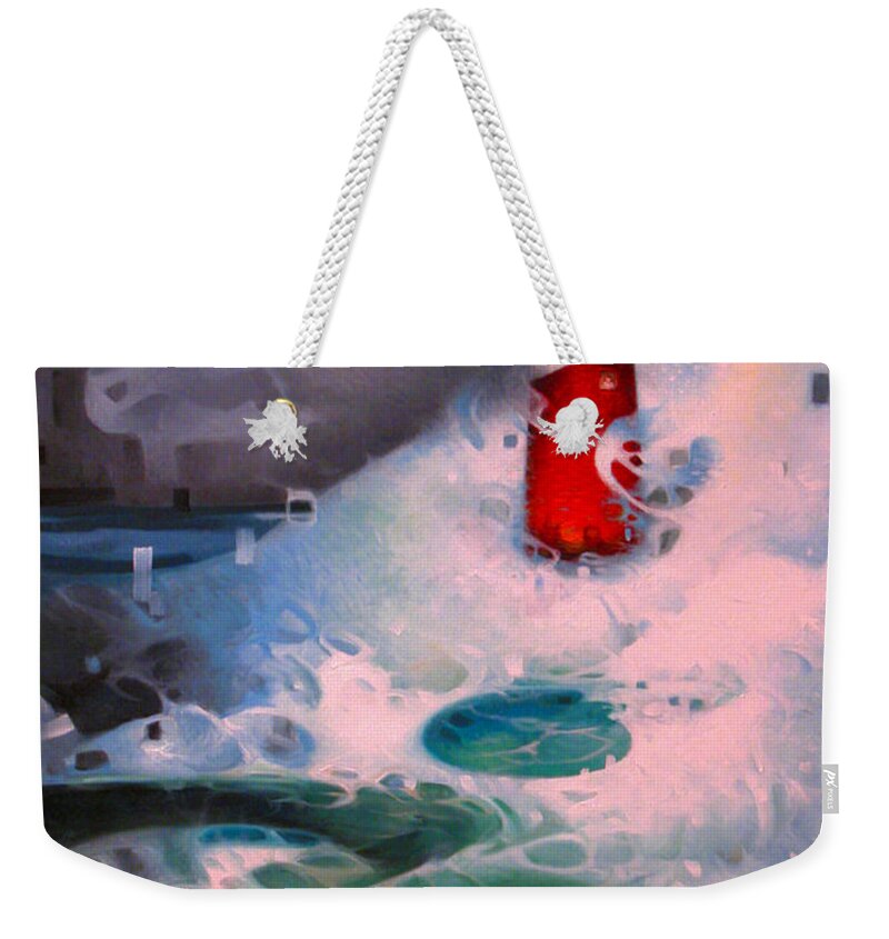 Lighthouse Weekender Tote Bag featuring the painting Thee Lighthouse  by T S Carson