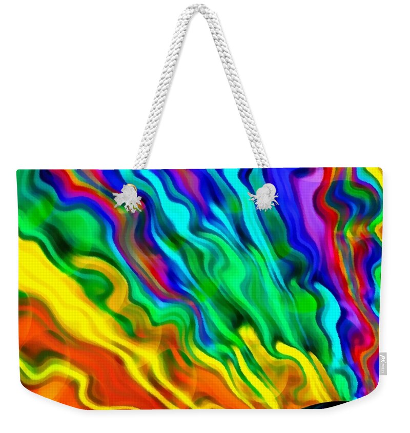Sky Weekender Tote Bag featuring the mixed media Then The Sky Exploded 6 by Angelina Tamez
