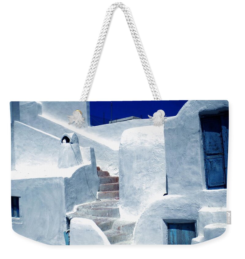 Colette Weekender Tote Bag featuring the photograph Thirasia island Ancient House near Santorini Greece by Colette V Hera Guggenheim