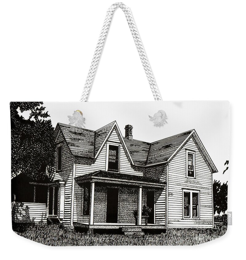 Old House Weekender Tote Bag featuring the drawing This Old House by Cory Still