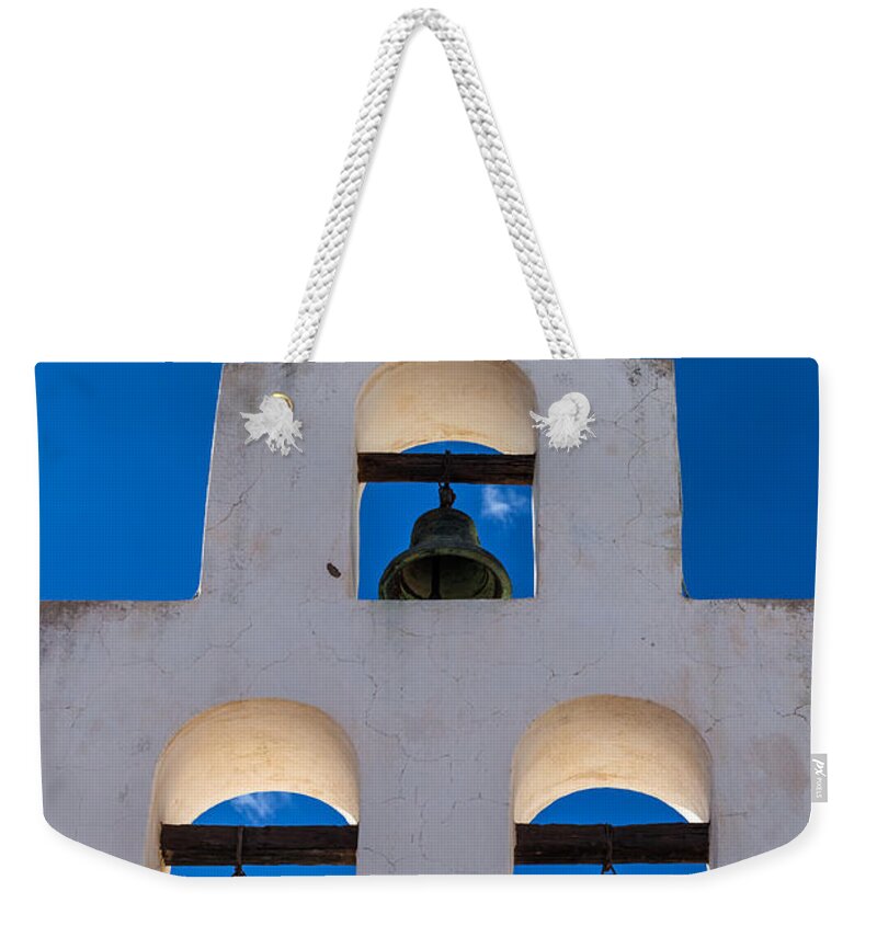 Mission Weekender Tote Bag featuring the photograph Three Bells in the Afternoon by Ed Gleichman
