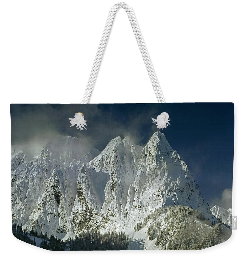 Three Peaks Weekender Tote Bag featuring the photograph 1M4503-Three Peaks of Mt. Index by Ed Cooper Photography