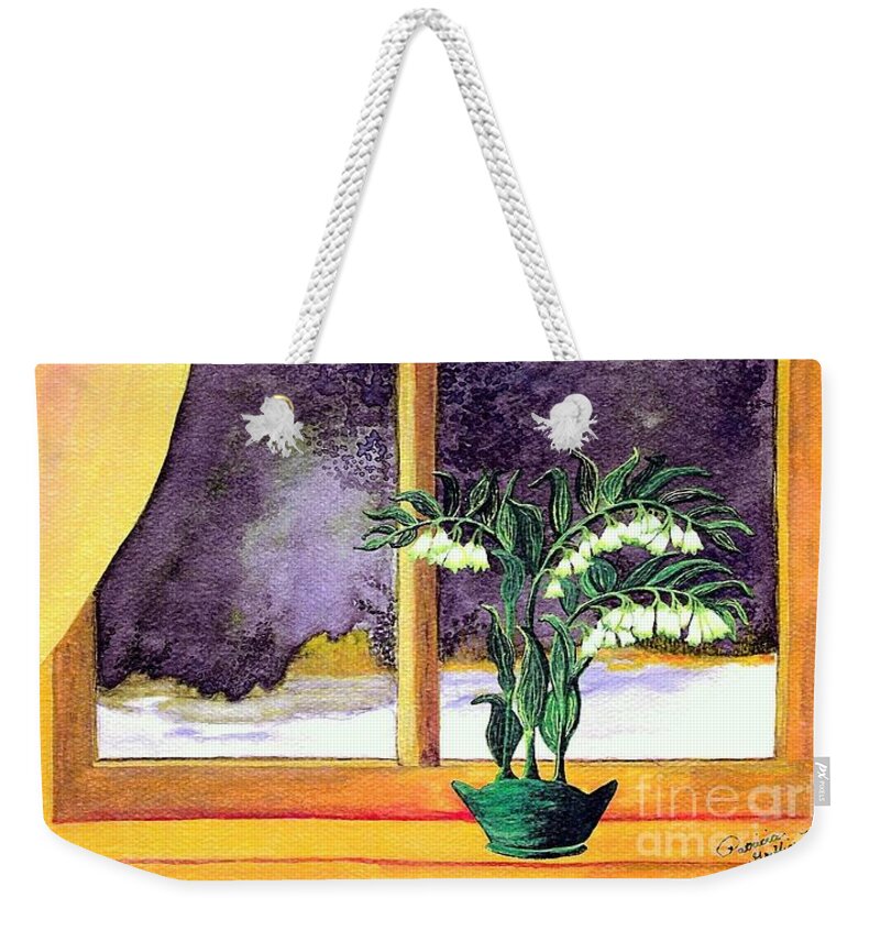 Fine Art Weekender Tote Bag featuring the painting Through the Window by Patricia Griffin Brett