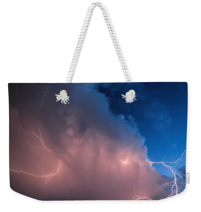 Lightning Weekender Tote Bag featuring the photograph Thunder God Approaches by Jonathan Davison