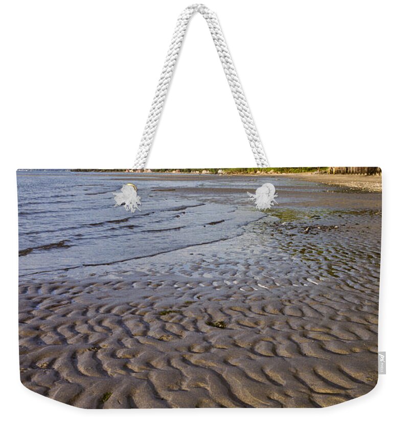 Beach Weekender Tote Bag featuring the photograph Tidal Pattern in the Sand by Jeff Goulden