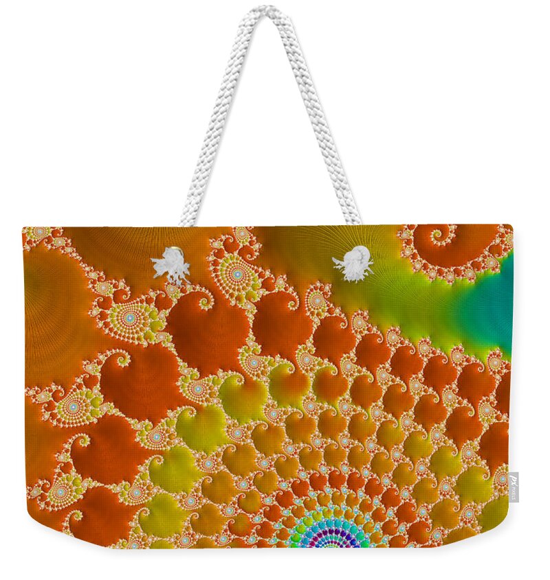 Rainbow Weekender Tote Bag featuring the digital art Tie Dye by Heidi Smith