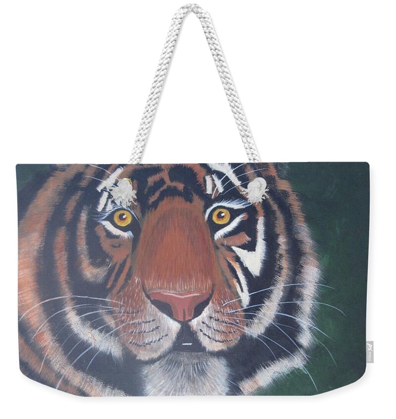 Pets Weekender Tote Bag featuring the painting Tiger by Kathie Camara