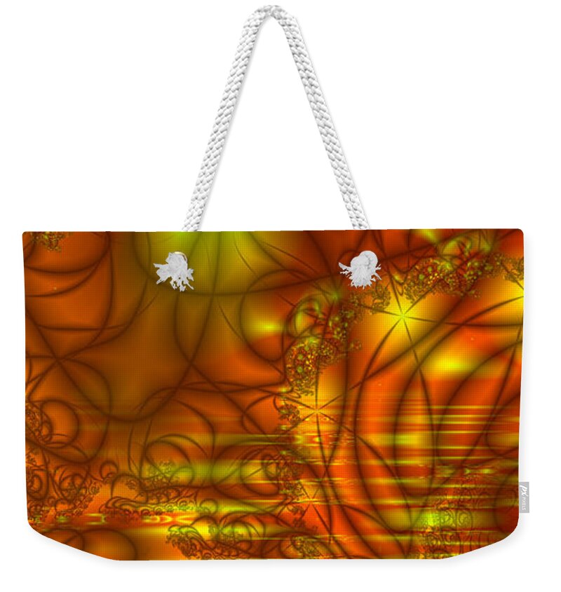 Tiger Tiger Weekender Tote Bag featuring the digital art Tiger Tiger by Kimberly Hansen