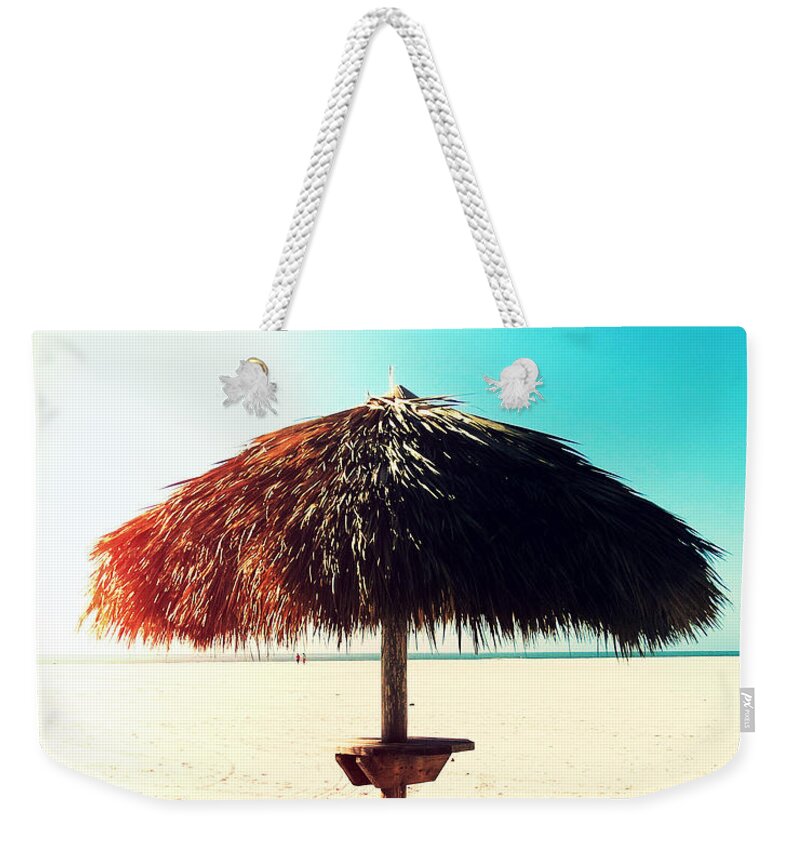 Florida Weekender Tote Bag featuring the photograph Tiki Hut Photography Light Leaks1 by Chris Andruskiewicz