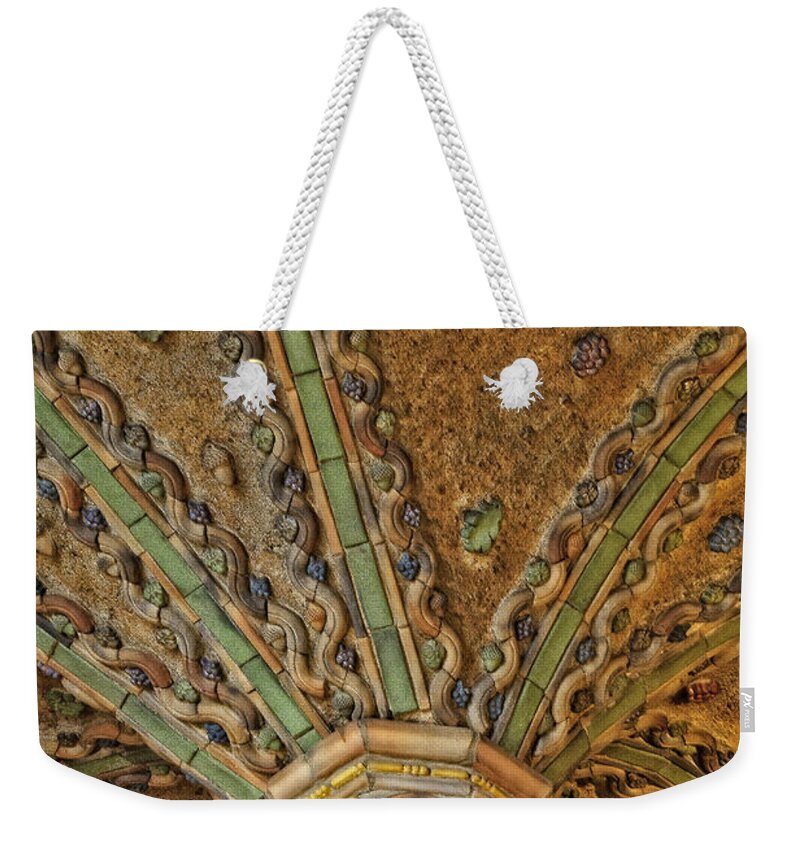Byzantine Weekender Tote Bag featuring the photograph Tile Work by Susan Candelario