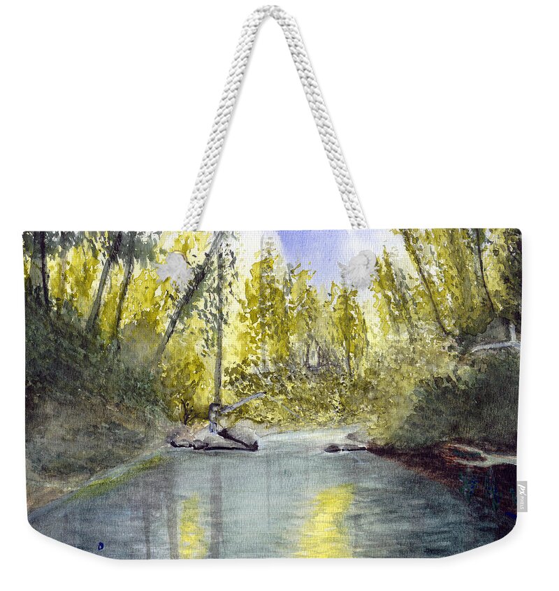 Wilson River Weekender Tote Bag featuring the painting Tillamook Fishing by Chriss Pagani