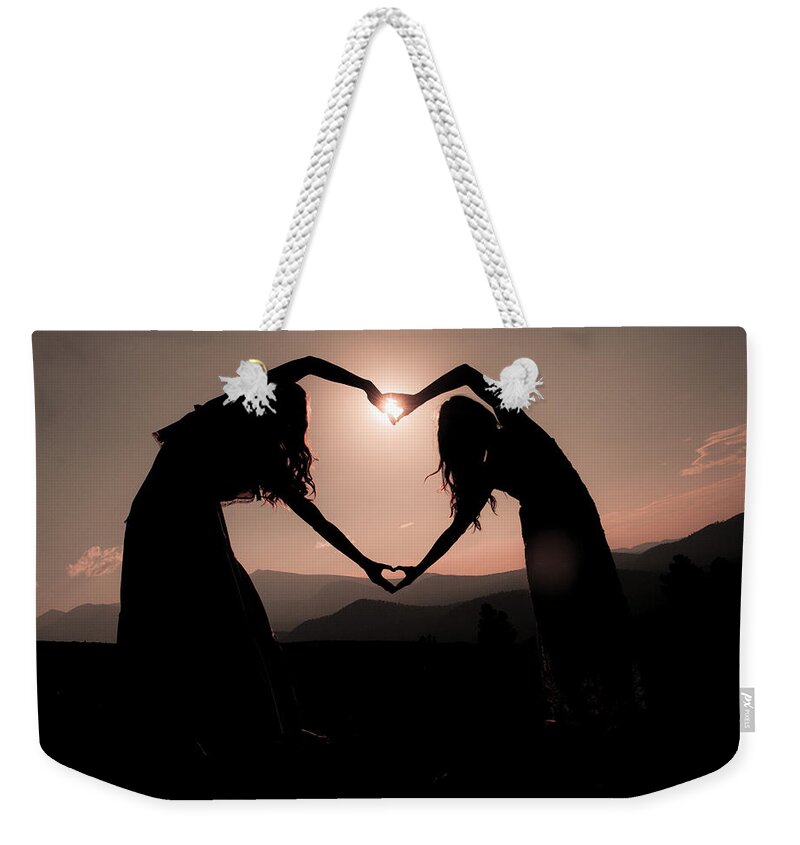 Human Heart Weekender Tote Bag featuring the photograph Tilted hearts by Scott Sawyer