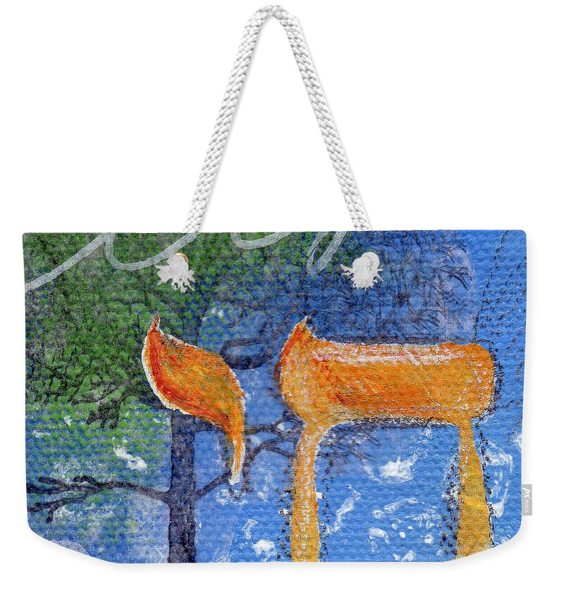 Life Weekender Tote Bag featuring the painting To Life by Linda Woods