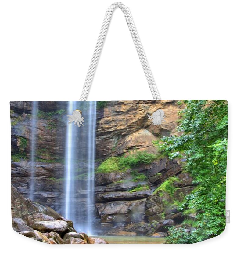 10445 Weekender Tote Bag featuring the photograph Toccoa Falls by Gordon Elwell