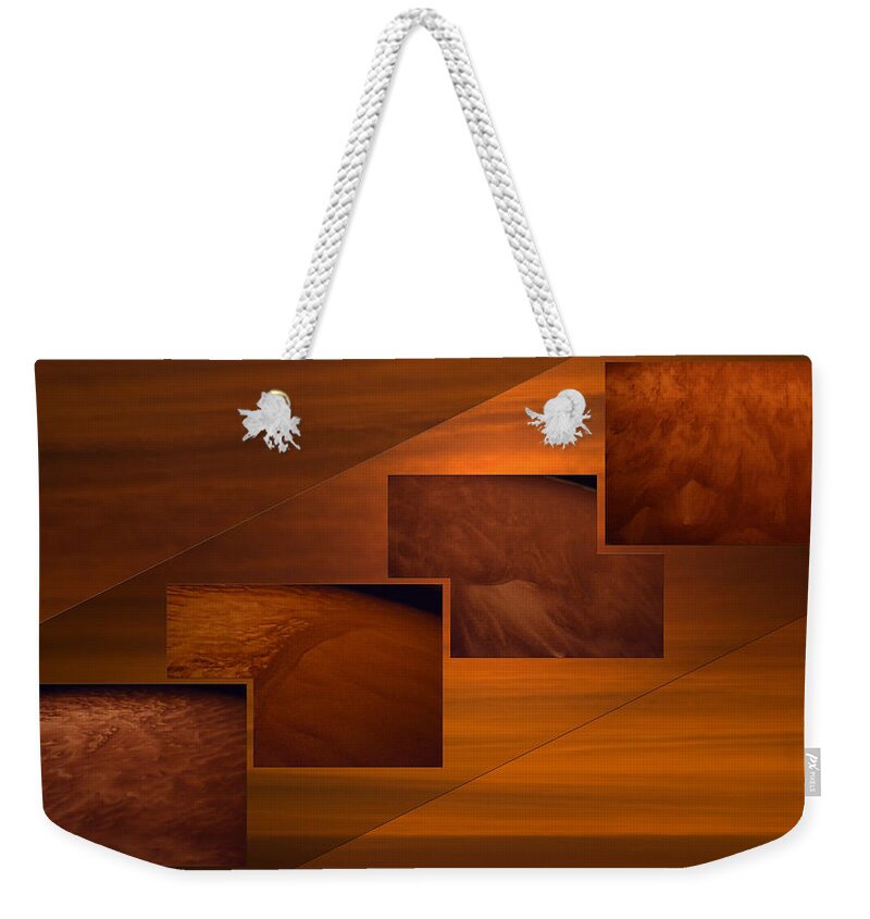 Toffee Weekender Tote Bag featuring the photograph Toffee Abstract Sand Storm Step Collage by Thomas Woolworth