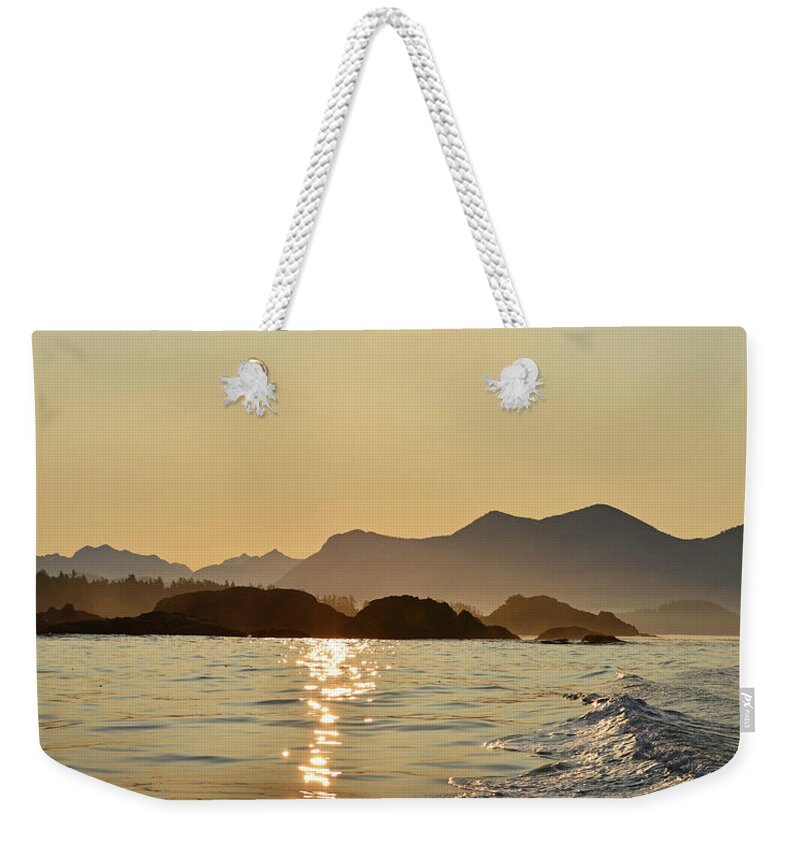 Tranquility Weekender Tote Bag featuring the photograph Tofino Morning On The Pacific Ocean by Jan Lyall Photography