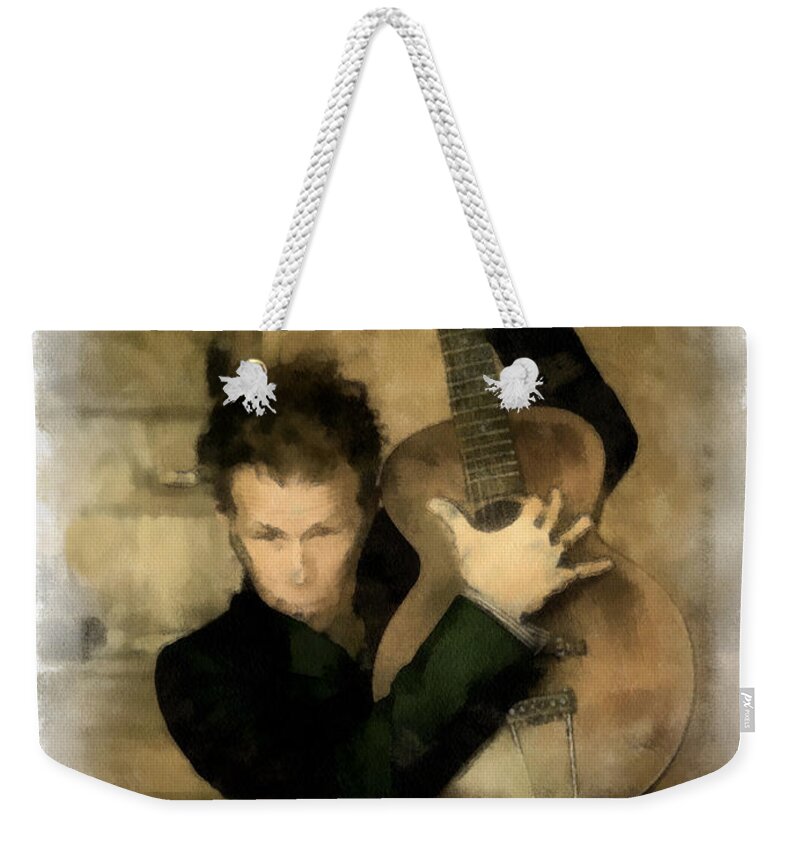 Tom Waits Weekender Tote Bag featuring the digital art Tom Waits by Paulette B Wright