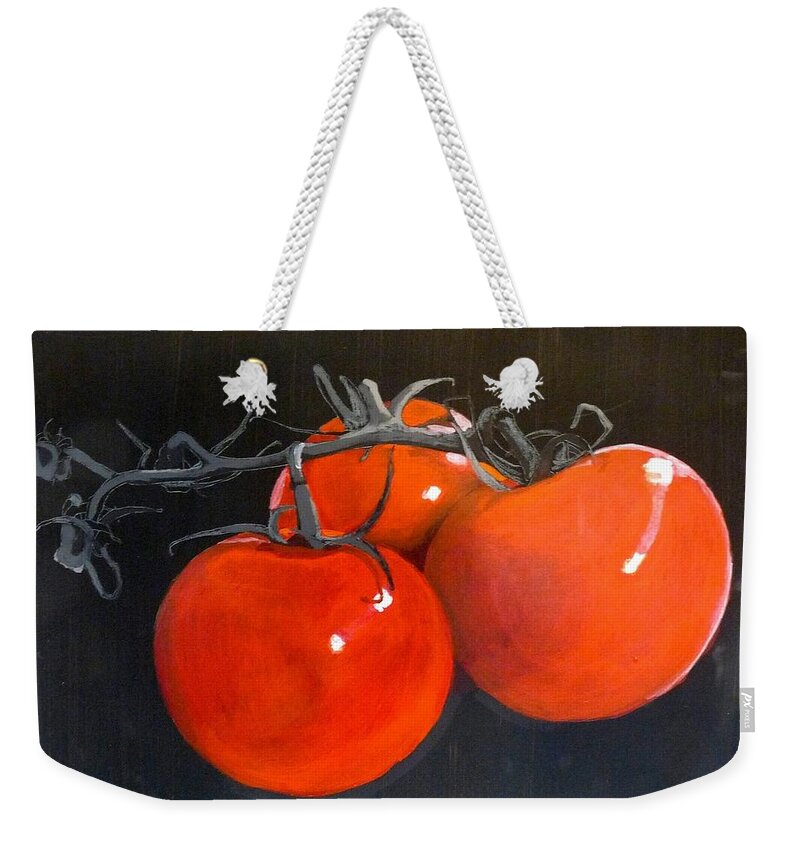 Tomatoes Weekender Tote Bag featuring the painting Tomatoes by Richard Le Page