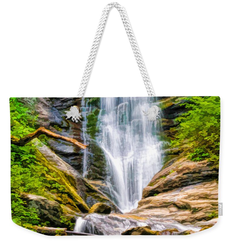 Waterfalls Toms Creek Falls Weekender Tote Bag featuring the photograph Toms Creek Falls in Marion North Carolina by Ginger Wakem