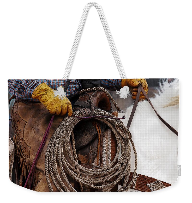 Cowboy Weekender Tote Bag featuring the photograph Tools of the Trade by Kae Cheatham