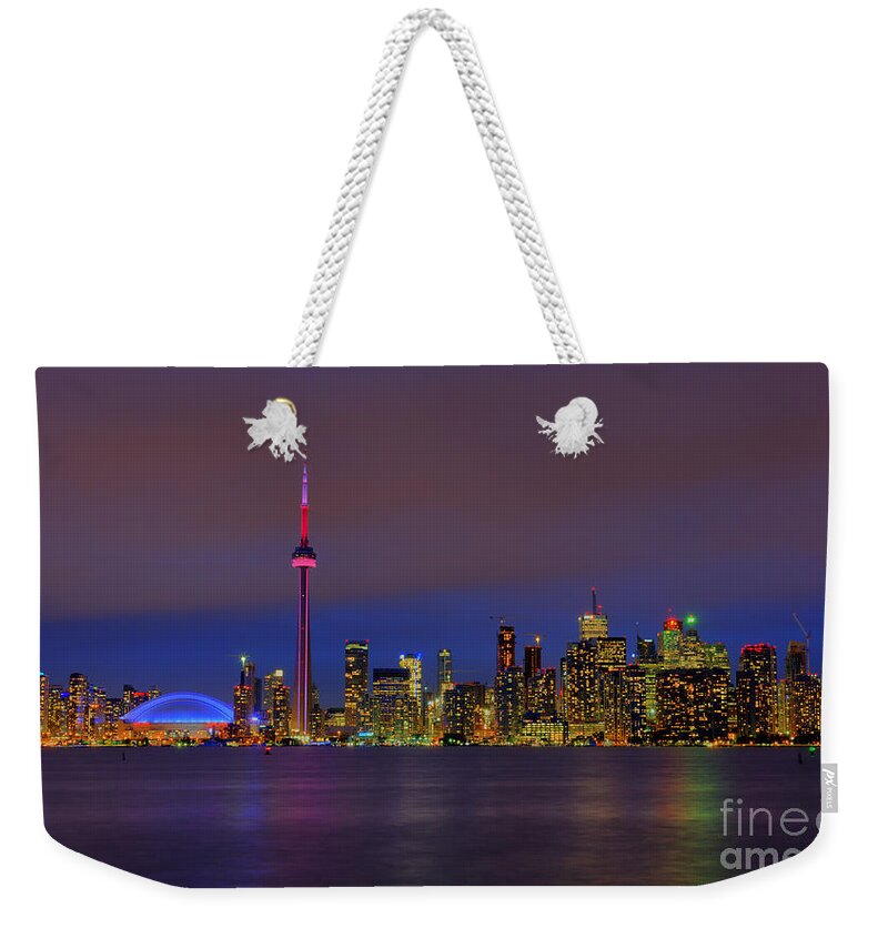 Nina Stavlund Weekender Tote Bag featuring the photograph Toronto by Night... by Nina Stavlund