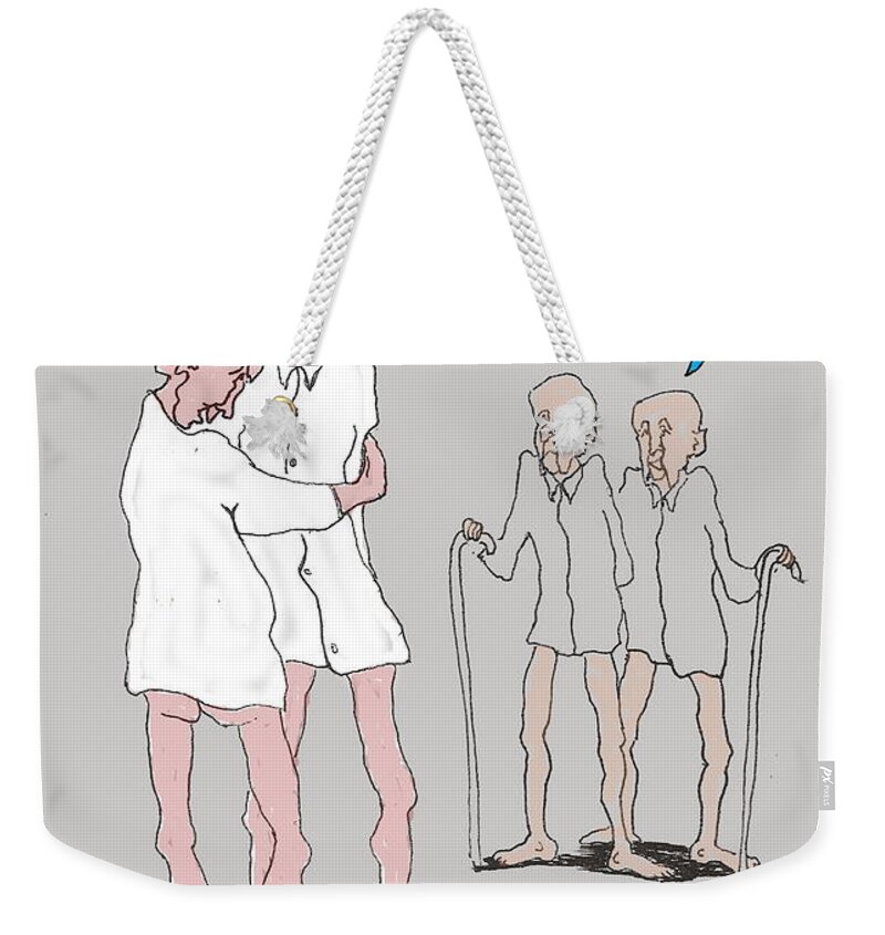  Weekender Tote Bag featuring the digital art Touchy Feely by R Allen Swezey