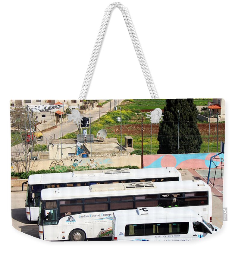 Zababdeh Weekender Tote Bag featuring the photograph Tourist Buses by Munir Alawi