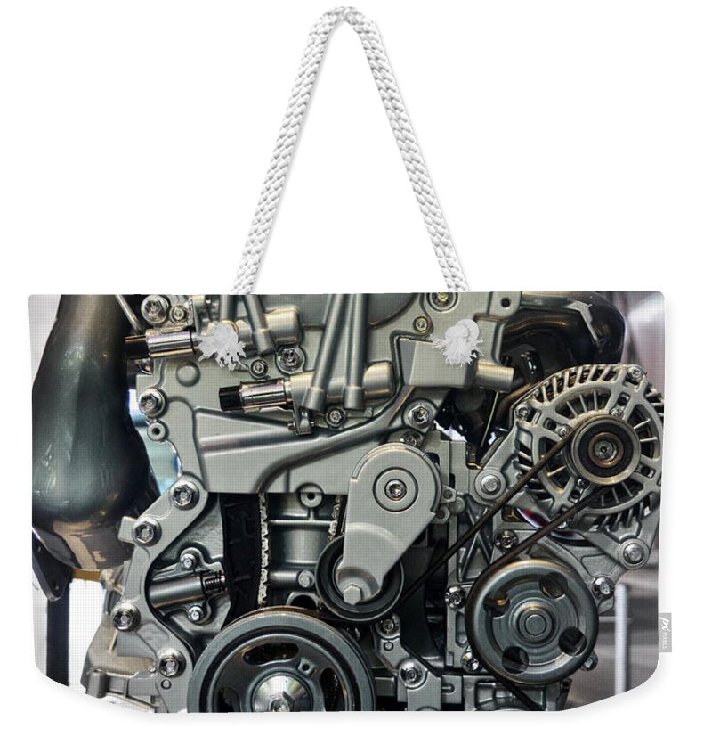 Toyota Weekender Tote Bag featuring the photograph Toyota engine by RicardMN Photography