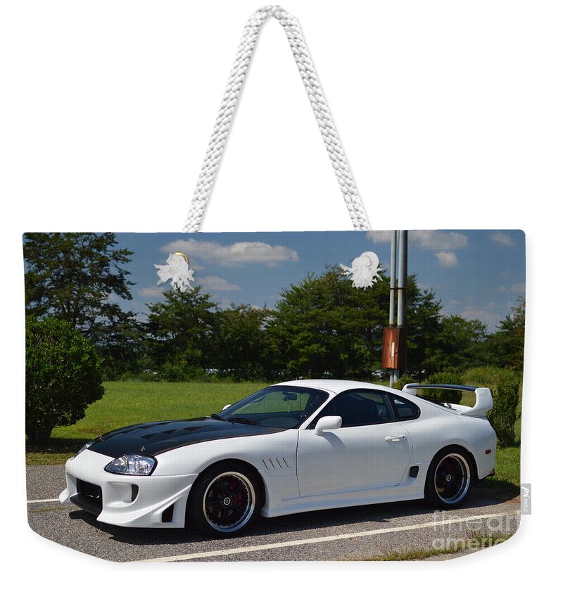 A Gorgeous Toyota Supra Turbo With A Carbon Fiber Hood And Spoiler. Toyota Supra Weekender Tote Bag featuring the photograph Toyota Supra by Robert Loe