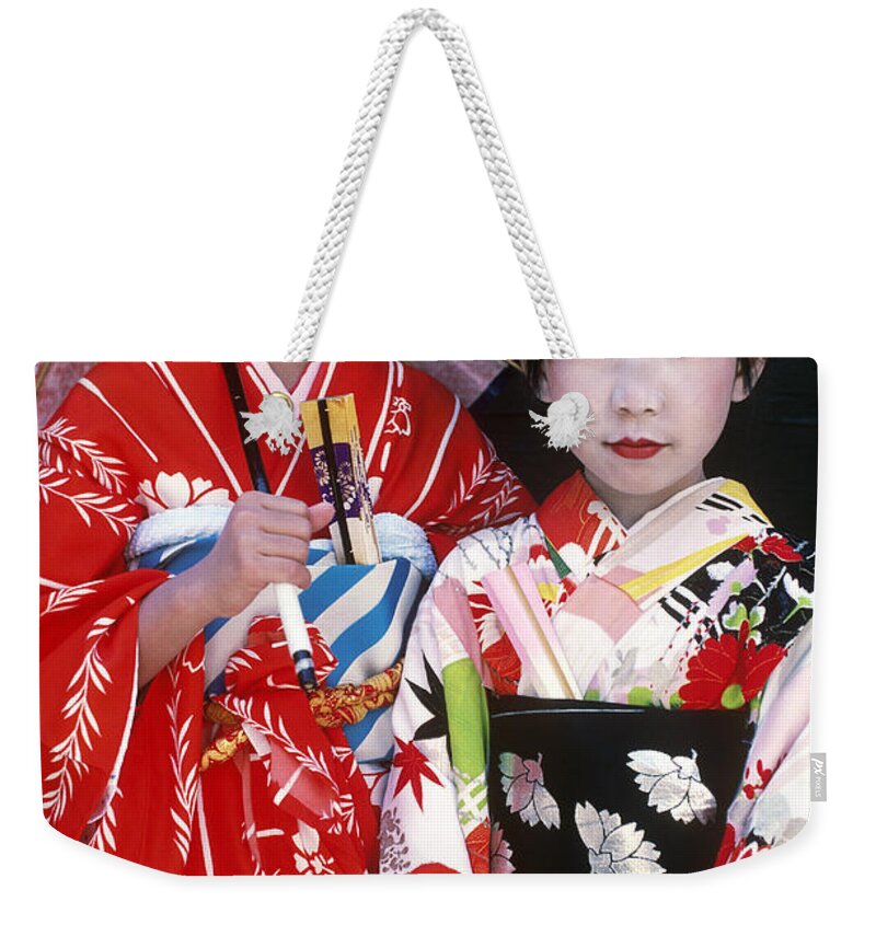 Japan Weekender Tote Bag featuring the photograph Traditional Japanese Clothing by Susan McCartney