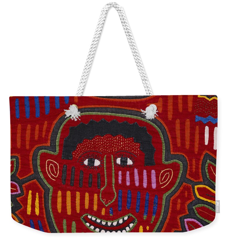 Art Weekender Tote Bag featuring the photograph Traditional Mola Depicting Kennedy by George Holton