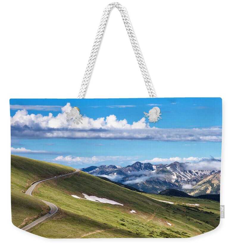 Rmnp Weekender Tote Bag featuring the photograph Trail Ridge Road in Rocky Mountain National Park by Ronda Kimbrow