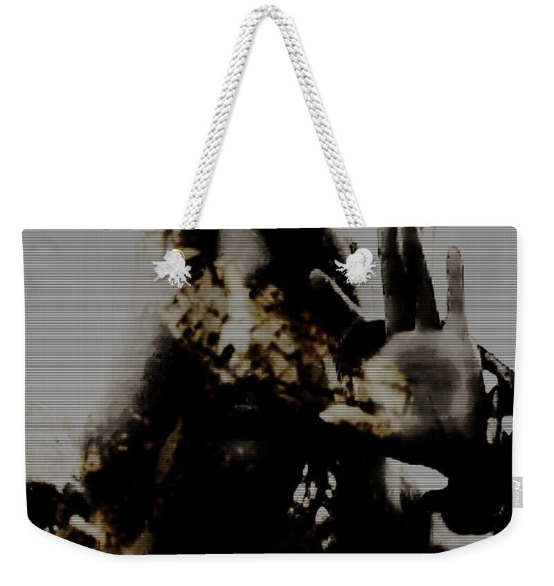 Black And White Weekender Tote Bag featuring the photograph Trapped Inside by Jessica S