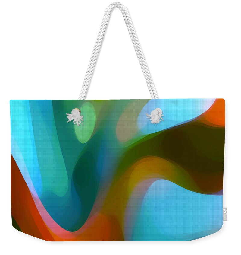 Abstract Weekender Tote Bag featuring the painting Tree Light 3 by Amy Vangsgard