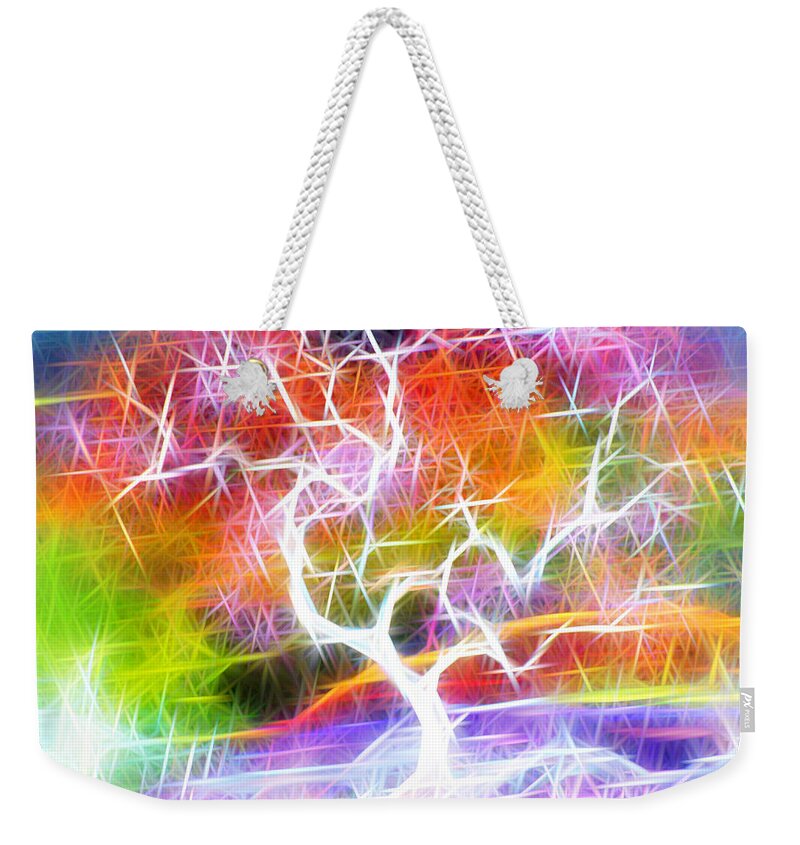 Abstract Weekender Tote Bag featuring the photograph Tree of Light by Munir Alawi