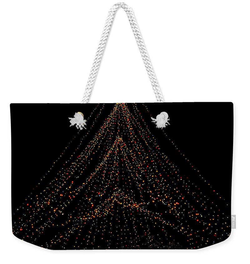 Christmas Weekender Tote Bag featuring the photograph Tree of Lights by Christi Kraft