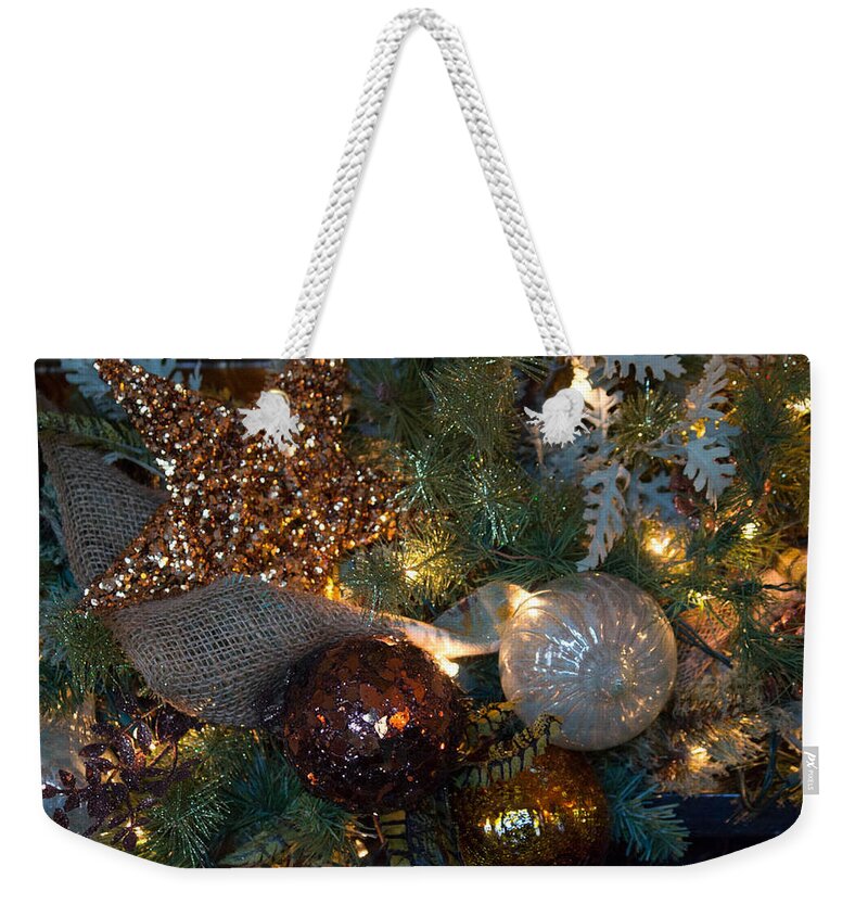 Christmas Tree Decorations Weekender Tote Bag featuring the photograph Tree Trimmings by Patricia Babbitt