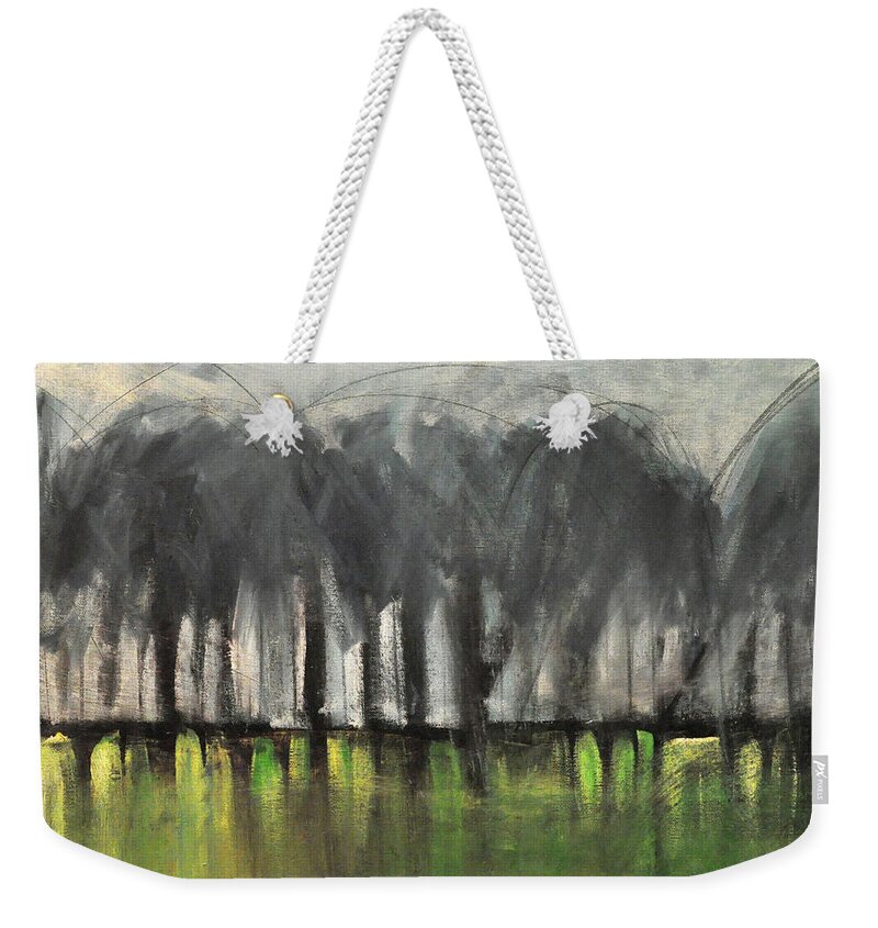 Trees Weekender Tote Bag featuring the painting Treeline by Tim Nyberg